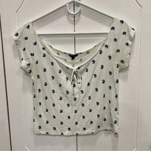 Aeropostale Paisley Short Sleeve Crop Top